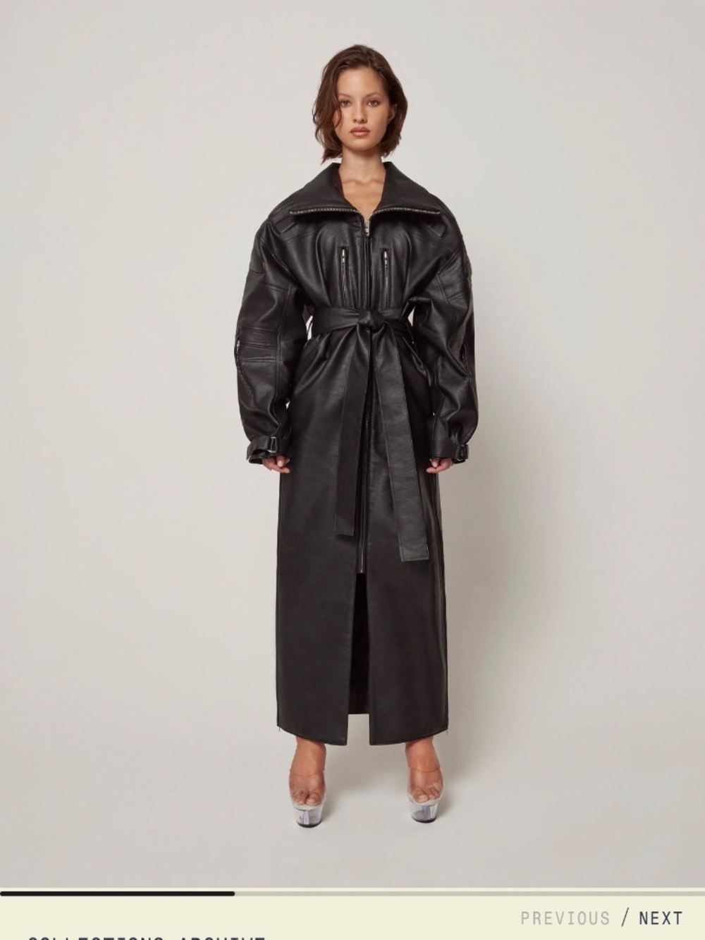 KHY FAUX LEATHER TRENCH - Medium